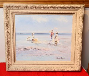AT THE SHORE, CHARLOT,  Oil On Canvas - 2OX24
