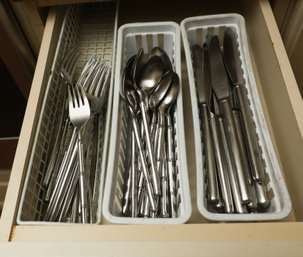 Large Lot Of Cutlery - 13 Forks, 21 Butter Knives, 21 Spoons