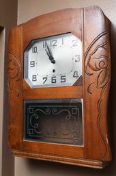 ANTIQUE FRENCH WESTMINSTER CHIME WALL CLOCK - Please See All Photos