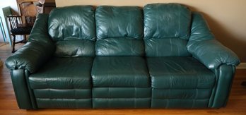 Leather Center Green Sofa