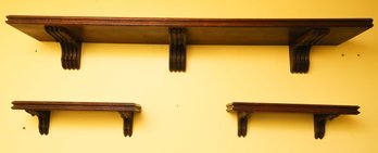 Vintage Wooden Shelving - 3 Shelves Total