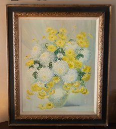 Vintage Floral Oil On Canvas Signed M. Rice - Please Look Through All Photos