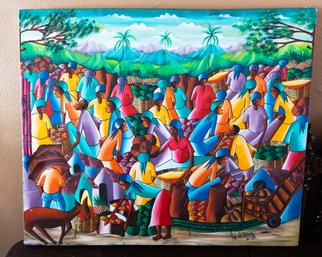 Haitian Market, S.Joseph 1986  Haiti - Canvas