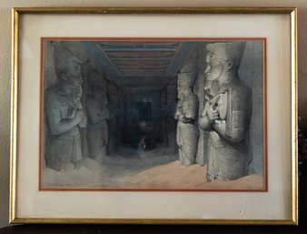 Framed Art Print:Interior Of Abou Simbel By David Roberts - 1836