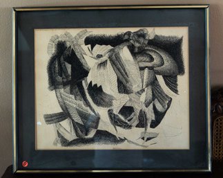 Abstract Art  Signed R. Meyerson - Framed & Matted