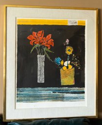 'Floral Setting' Artist: Genis - Original Lithograph Signed And Numbered By Artist - 55/100