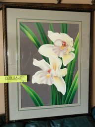 Signed Numbered Brian Davis 'Cymbidium 5' Ltd Edition Airbrushed Print Orchid - 115/250