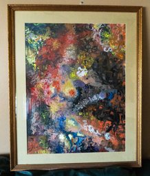Abstract Art W/ Nude Woman - Framed/matted - Large