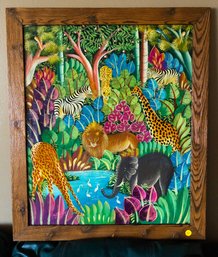 Jungle Scene With Animals, Canvas