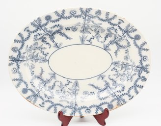 Large Japanese Blue And White Charger