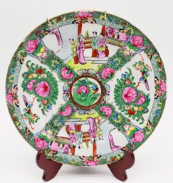 Rose Medallion Plate Rose Medallion Plate In Fantastic Shades Of Pink, Green, And Yellow