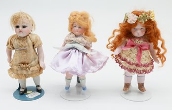 Antique Bisque Dolls - Lot Of 3 - Please See All Photos