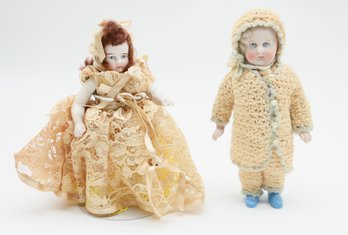 Antique All Bisque Dolls - Markings Photographed - See All Photos
