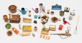 Lot Of  40 Miniature Dollhouse Accessories - Please Look Through All The Photos & Description