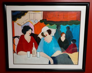 'Woman At Cafe' BY ITZCHAK TARKAY, Signed Printer's Proof PP3/9 - Rare