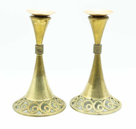 Gold Toned Decorative Candle Holders