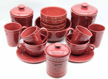 Sorrento Debby Segura Designs  2001 Signature HOUSEWARES - 3 Canisters - 5 Bowls - 6 Coffee Mugs 2 Saucers