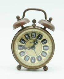 Antique Blessing Mechanical Mini Travel Alarm Clock Brass Filigree West Germany