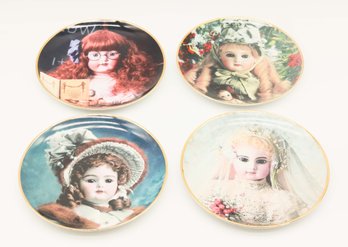 Vintage Franklin Mint Heirloom Collection Of Hanau Doll Museum Collection Plates -  Lot Of 4