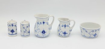 Bing And Grondahl Denmark Porcelain Jug, Blue Floral Designs, Creamers, Salt N Pepper Shaker