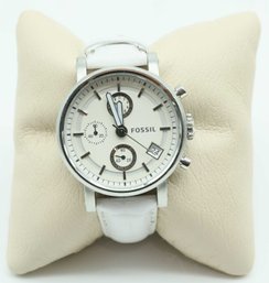 Fossil Women's White Leather Fossil Watch ES2202