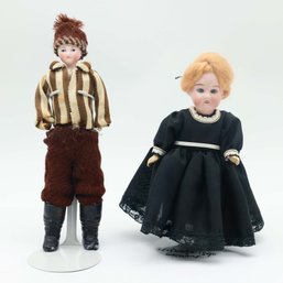 Antique 1890 Recknagel Bisque Head Doll, Markings 1909 DEP RU 14/0 & Antique German Bisque Head Doll