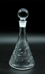 Stunning Crystal Bottle, Leaves And Greenery, Decorative Piece