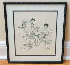 Norman Rockwell Paying Family Bills Print
