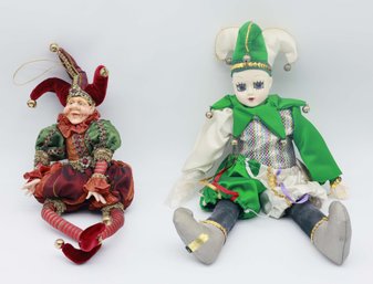 Brinns Porcelain Wind Up Musical Jester 15 Vintage Clown & Jester Doll