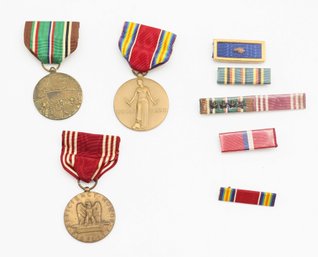 Military Medals (3) Medal Ribbon Bars (5)