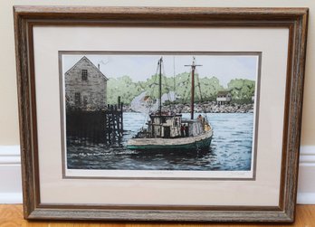 'Gloucester Morning' BY JOHN COLLETTE - Etching - 1983 - Signed - Certificate Of Authenticity Included