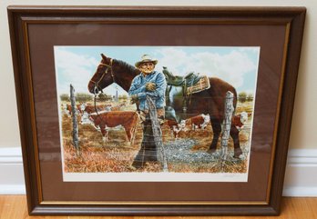 54 Years A Cowboy An Original Lithograph Signed By Paul Calle