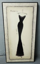 'Vogue Silhouette' Dark Gown By Emily Adams On Decorative Board - Large