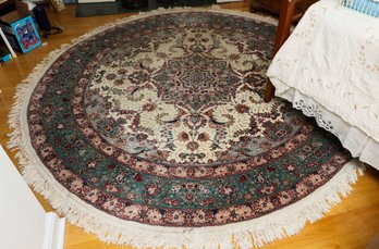 KAOUD RUGS  ROUND IVORY QUM AREA RUG - 8ft 11inches