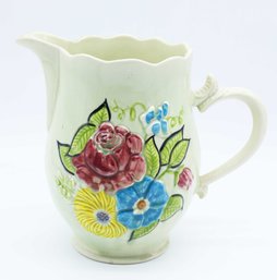 Pottery Pitcher/Vase Signed Calif USA Vintage/antique Floral Design