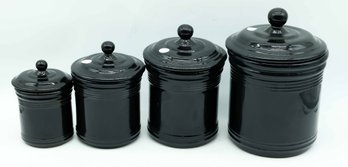 Black Kitchen Canisters - Set Of 4