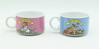 Big Chicken Noodle Pink Cartoon Soup Mug With Handle - House Of Lloyd By Nible - Big Chicken Noodle Pink