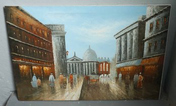Modern Abstract Paris City Street Canvas Landscape Oil Painting Home Decoration