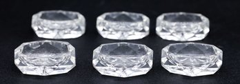 6 RARE VINTAGE CUT GLASS HEXAGON SHAPED SALT CELLARS