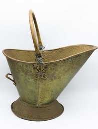 Vintage Brass Coal Bucket, Home Decor