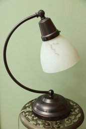 OttLite Bronze Antique Style Marble Shade Table Desk Lamp