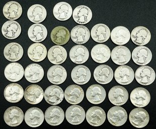39 Silver Quarters, Dates Listed, See All Photos