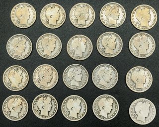 1899 Silver Barber Quarters (20 Total)