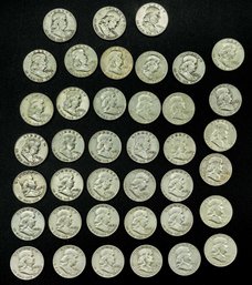 Franklin Half Dollars (39 Total) 90  Percent Silver