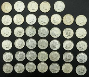 40 John F. Kennedy Half Dollars (40 Total) 1964, 1967, 1965