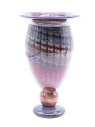 Rare Art Glass Vase Hand Blown And Signed By Artist Leonard, Gary Carter