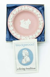 Wedgwood Cream Color On Pink Jasperware - Round Tray