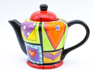 Naylor Designs Ceramic Hand Painted Hearts Teapot
