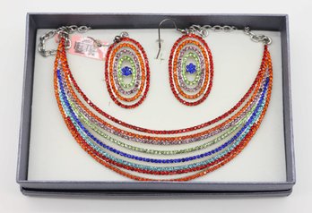 Stunning Matching Beaded Necklace & Earrings