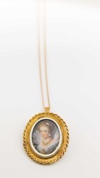 K 118 Gold Plated Brooch/ Necklace - Vintage